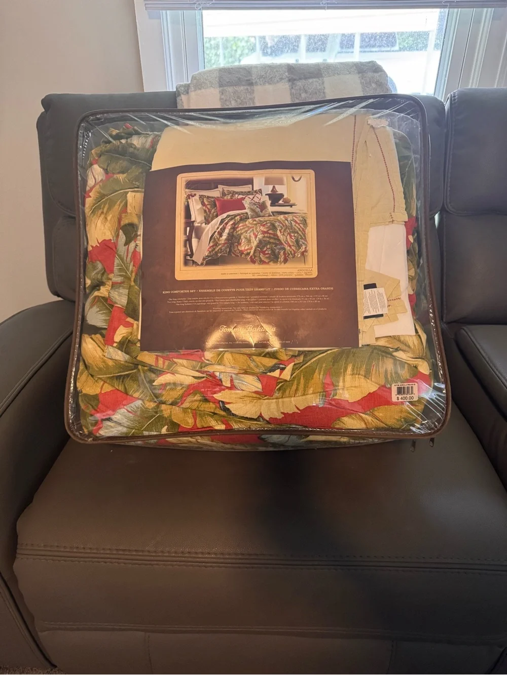 Tommy Bahama Tropical Leaf Comforter Set - Green, Red, Yellow